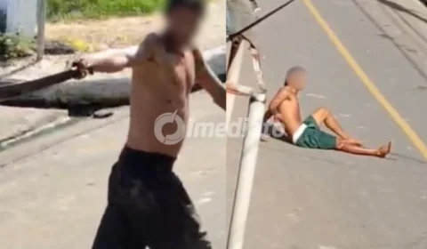 VÍDEO: Homem é flagrado fazendo ameaças após ferir jovem com golpe de terçado na perna no interior do Amazonas