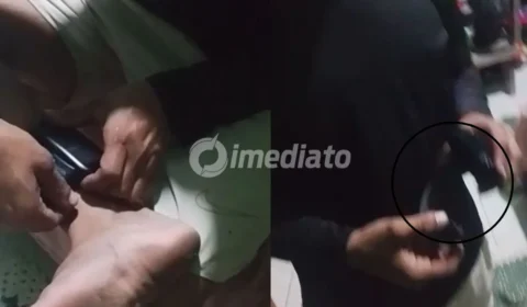 VÍDEO: Homem é filmado violando tornozeleira eletrônica com ferramenta enquanto amigos debocham da ação