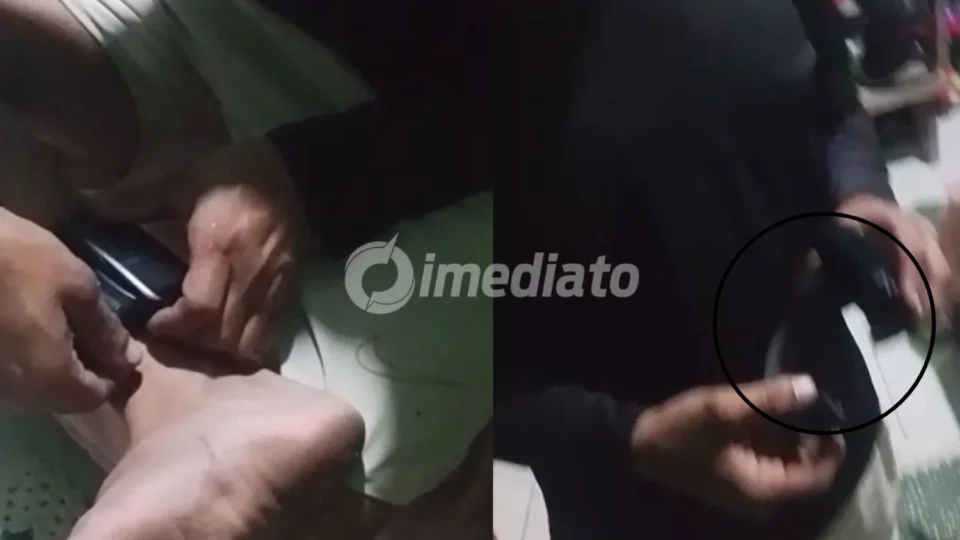 VÍDEO: Homem é filmado violando tornozeleira eletrônica com ferramenta enquanto amigos debocham da ação