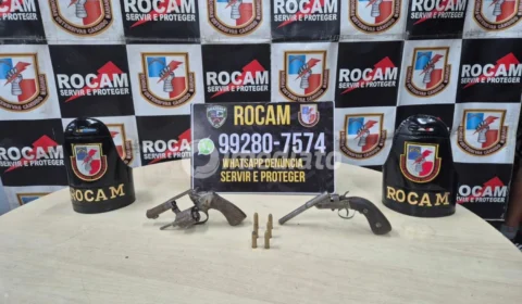 Denúncia anônima leva à prisão de dois homens e apreensão de armas no bairro São Jorge, em Manaus