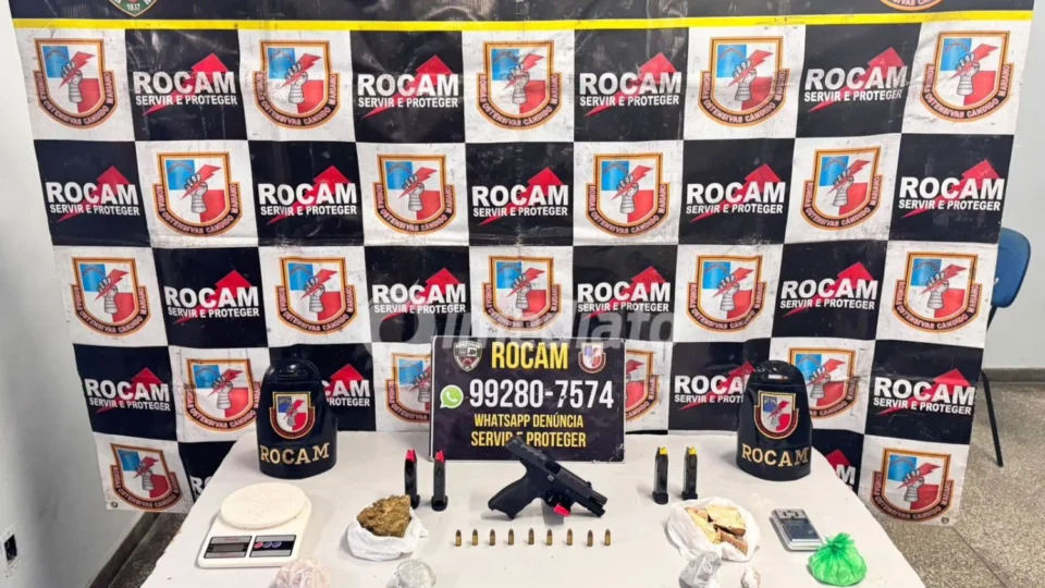 ROCAM prende homem com arma e drogas em quitinete na comunidade Nossa Senhora de Fátima  