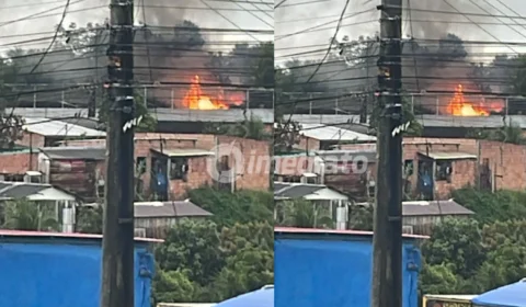 VÍDEO: Incêndio em residência mobiliza bombeiros e assusta moradores no município de Manacapuru