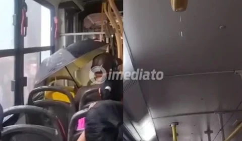 VÍDEO: Temporal em Manaus provoca alagamentos dentro de ônibus e expõe precariedade do transporte público