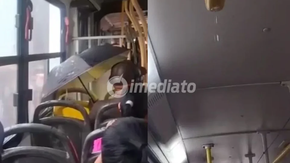 VÍDEO: Temporal em Manaus provoca alagamentos dentro de ônibus e expõe precariedade do transporte público