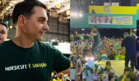 VÍDEO: Flávio Bolsonaro vira alvo de críticas após apostar em ‘dancinhas’ durante evento político no Nordeste