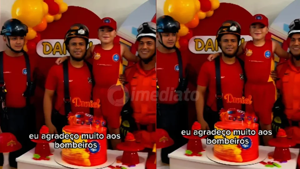 VÍDEO: Bombeiro mirim celebra 10 anos com surpresa especial de guarnição no aniversário em Manaus