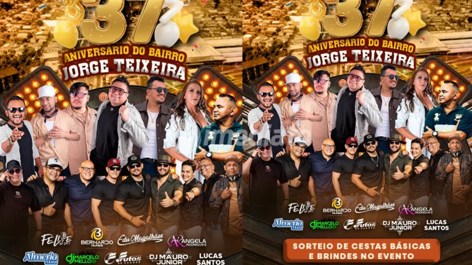 Aniversário de 37 anos do bairro Jorge Teixeira terá grande festa com shows, sorteio de cestas básicas e expectativa de grande público na zona Leste de Manaus