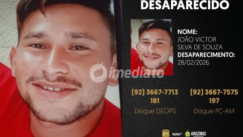 Polícia Civil divulga imagem e pede ajuda para localizar jovem desaparecido na Zona Norte de Manaus