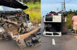 Colisão entre dois veículos deixa vítimas feridas na rodovia AM-070, próximo ao ramal de Paricatuba