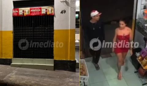 VÍDEO: Trio de criminosos assalta comércio e agride funcionário que desmaia após levar coronhada no bairro Novo Aleixo, em Manaus