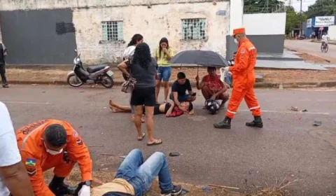 Colisão entre motos deixa três feridos na zona Leste de Porto Velho
