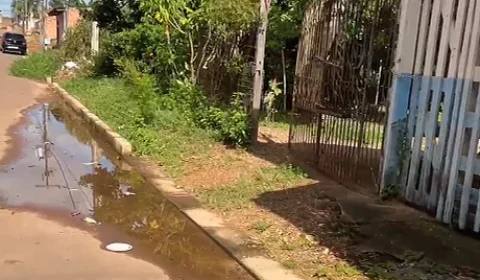 Asfalto sem drenagem causa alagamentos e revolta moradores no bairro Novo Horizonte