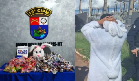 Deu Ruim: ‘Coelhinho da Páscoa’ é detido durante distribuição de chocolates em cidade de Mato Grosso