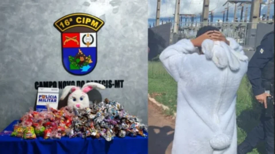 Deu Ruim: ‘Coelhinho da Páscoa’ é detido durante distribuição de chocolates em cidade de Mato Grosso