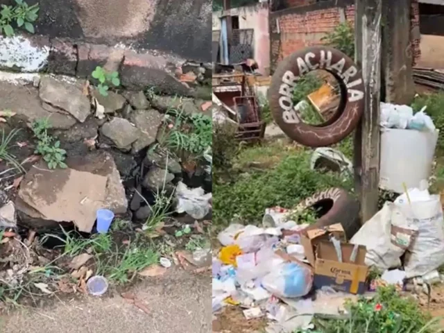 Acúmulo de lixo e esgoto a céu aberto geram transtornos no bairro Pedrinhas