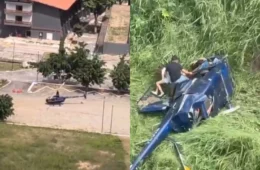 Cena de tensão: Helicóptero cai após decolagem em Campina Grande e deixa  quartro feridos