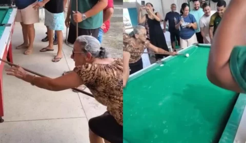 Vídeo: idosa viraliza nas redes ao impressionar com tacada final em jogo de sinuca