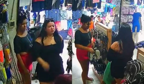 Vídeo: Mulheres furtam dezenas de sandálias em loja na feira do São José 2 e ainda saem pela frente pagando de gatinhas