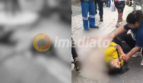 Vídeo forte: dupla sofre gravíssimo acidente de motocicleta na Av. Silves; vítima teve a cabeça aberta