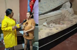 Família perde móveis após casa ser invadida pela água durante forte chuva no Colônia Terra Nova