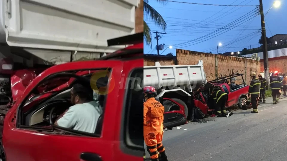 Vídeo: Motorista quase é esmagado após colidir com caçamba no ‘estradão’ do MUSA
