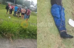 Vídeo forte: Homem é encontrado amarrado pelos pés e pelas mãos no canteiro central da Avenida das Torres