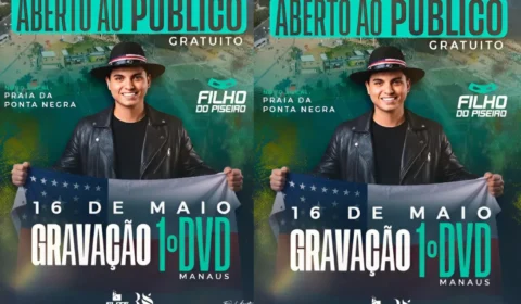 Cantor amazonense ‘Filho do Piseiro’ anuncia gravação do primeiro DVD em show gratuito na Ponta Negra, em Manaus