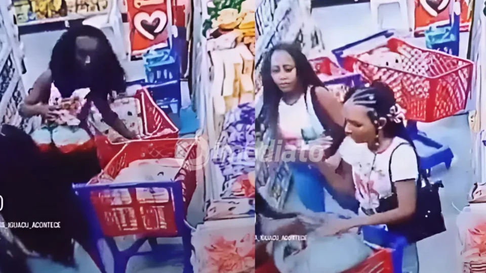 VÍDEO: Grupo de mulheres é flagrado por câmeras furtando ovos de Páscoa e bebidas em supermercado 