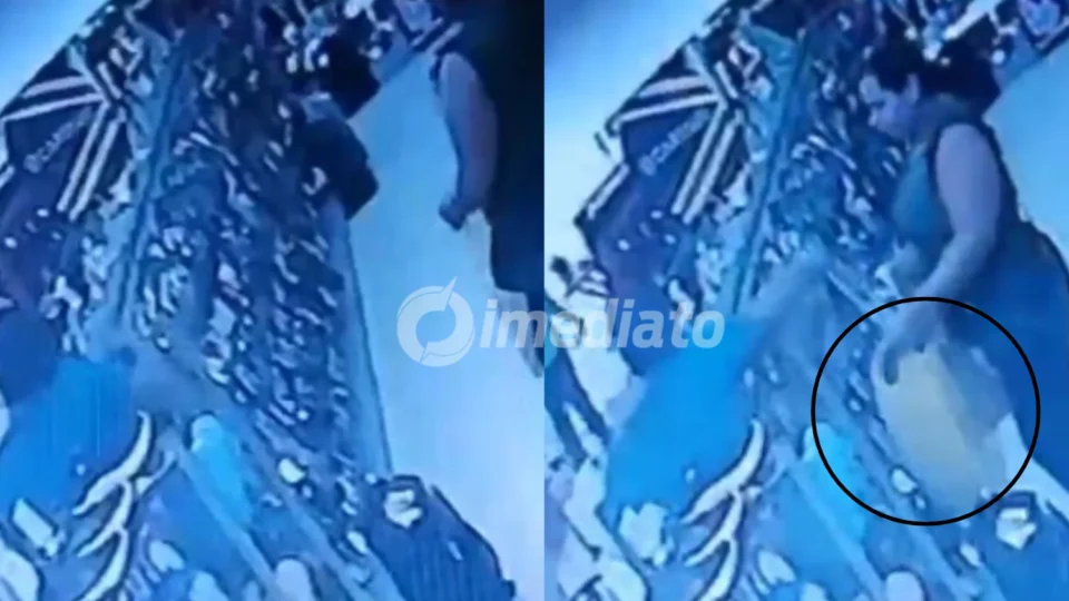 VÍDEO: Dupla é flagrada por câmeras de segurança furtando produtos e escondendo em sacola em loja no Centro de Manaus