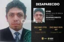 Polícia Civil divulga imagem de homem que desapareceu após sair de casa, na zona norte de Manaus, rumo a Rio Preto da Eva