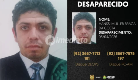 Polícia Civil divulga imagem de homem que desapareceu após sair de casa, na zona norte de Manaus, rumo a Rio Preto da Eva