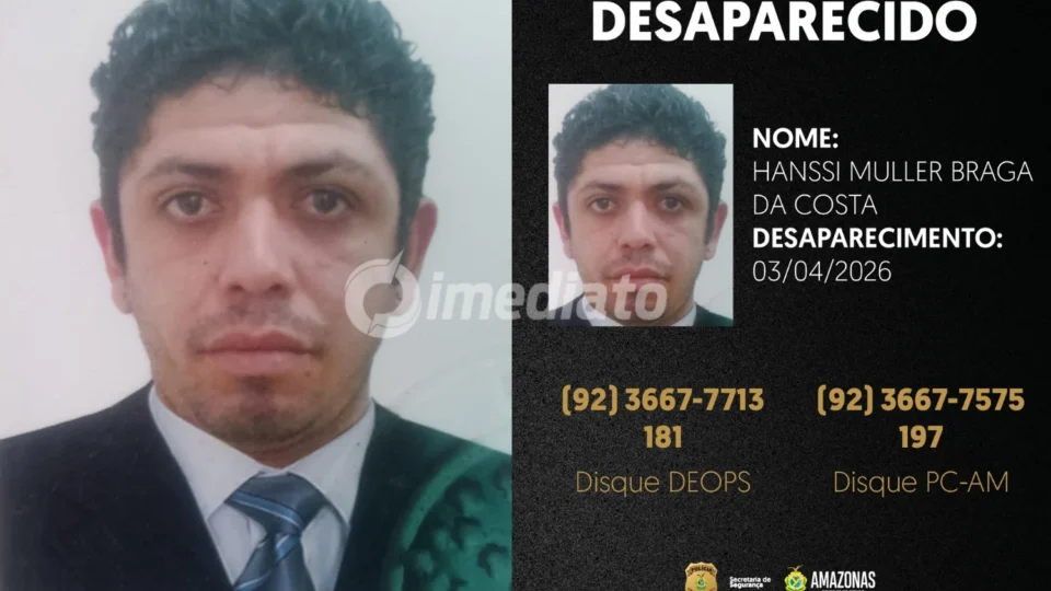 Polícia Civil divulga imagem de homem que desapareceu após sair de casa, na zona norte de Manaus, rumo a Rio Preto da Eva