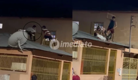 VÍDEOS: Moradores capturam suposto ladrão e agridem com golpes de madeira após roubo de celular em Manacapuru
