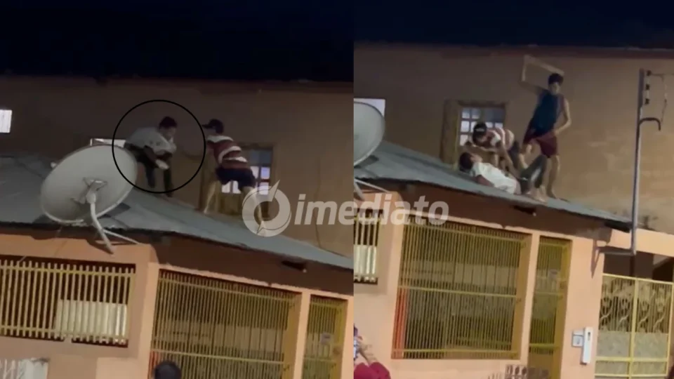 VÍDEOS: Moradores capturam suposto ladrão e agridem com golpes de madeira após roubo de celular em Manacapuru