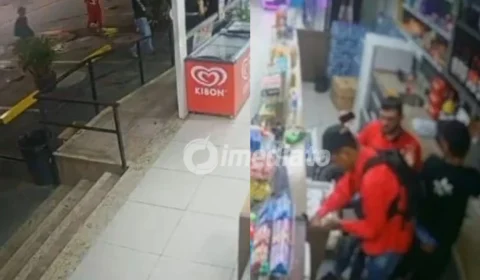 VÍDEO: Criminosos rendem funcionários e clientes durante assalto em conveniência de posto de combustíveis em Manaus