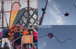 VÍDEO: Acidente em brinquedo ‘estilingue humano’ deixa quatro crianças feridas após cabo da atração se romper