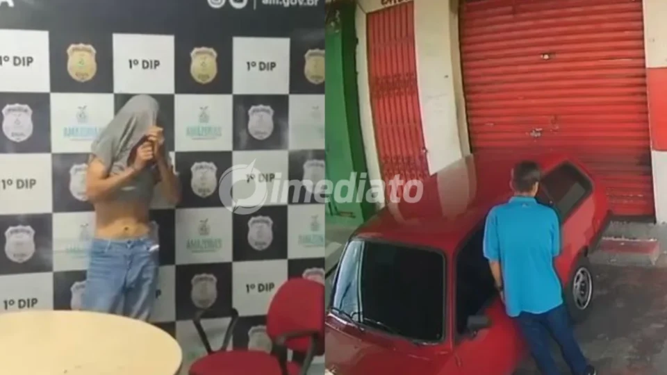 Homem é preso em flagrante pela Guarda Municipal após tentar furtar o mesmo carro pela segunda vez em Manaus