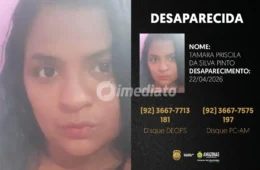 Polícia divulga imagem de mulher que desapareceu no bairro Dom Pedro e pede ajuda da população