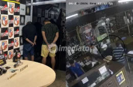 VEJA: Vídeo mostra momento em que criminosos rendem clientes e funcionários durante assalto no bairro Cachoeirinha