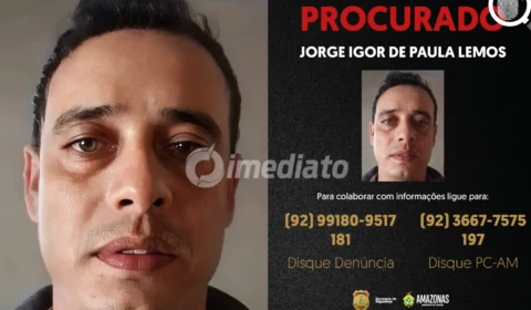 PC-AM divulga imagem de homem procurado por espancar e tentar matar a companheira no bairro Cidade Nova