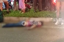 IMAGEM FORTE: Mototaxista morre após grave acidente de trânsito em Manacapuru