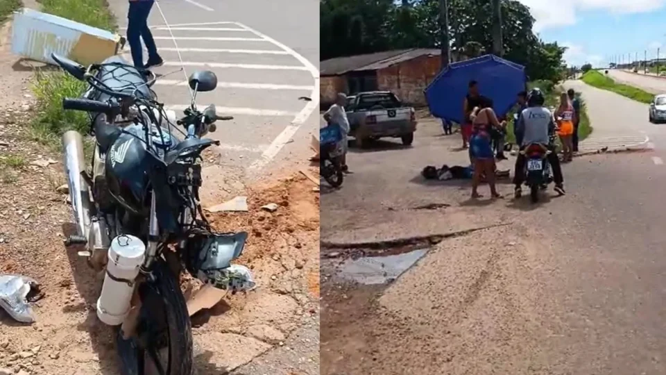 Passageira fica gravemente ferida após colisão na Rua da Beira em Porto Velho