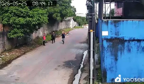 Vídeo mostra fuga de criminosos após tentativa de assalto em concessionária de motos em Manaus