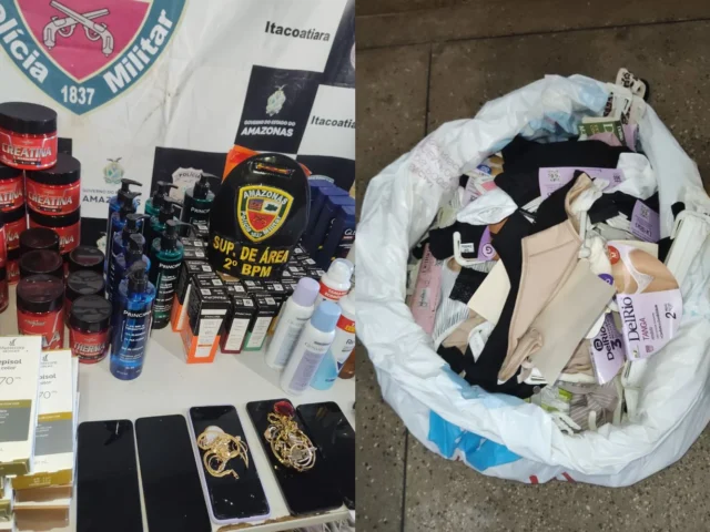 Grupo é flagrado furtando lojas em Itacoatiara e tentativa de fuga termina com prisão de cinco suspeitos