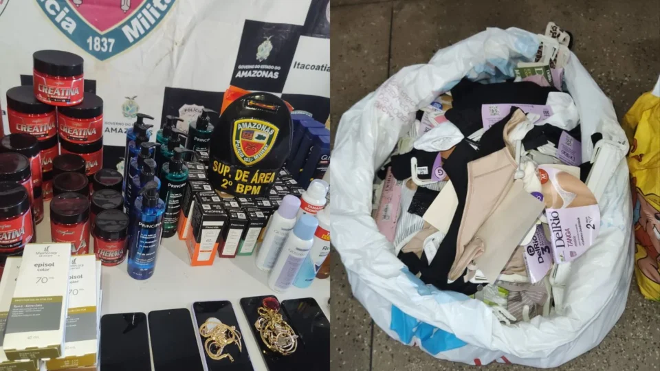 Grupo é flagrado furtando lojas em Itacoatiara e tentativa de fuga termina com prisão de cinco suspeitos
