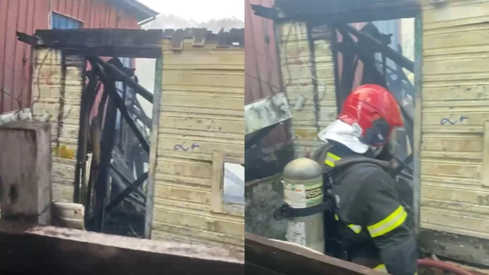 Vídeo: Incêndio atinge duas casas e provoca correria no bairro São Jorge