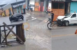 Vídeo: quebra-molas sem sinalização causa acidente e deixa carros destruídos no Nova Cidade