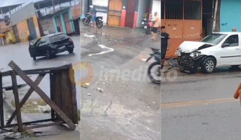 Vídeo: quebra-molas sem sinalização causa acidente e deixa carros destruídos no Nova Cidade