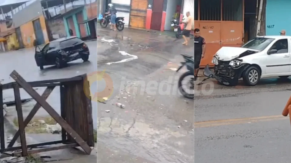 Vídeo: quebra-molas sem sinalização causa acidente e deixa carros destruídos no Nova Cidade