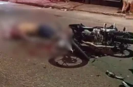 Vídeo: motociclista morre instantaneamente após colisão frontal com outra moto no Novo Israel